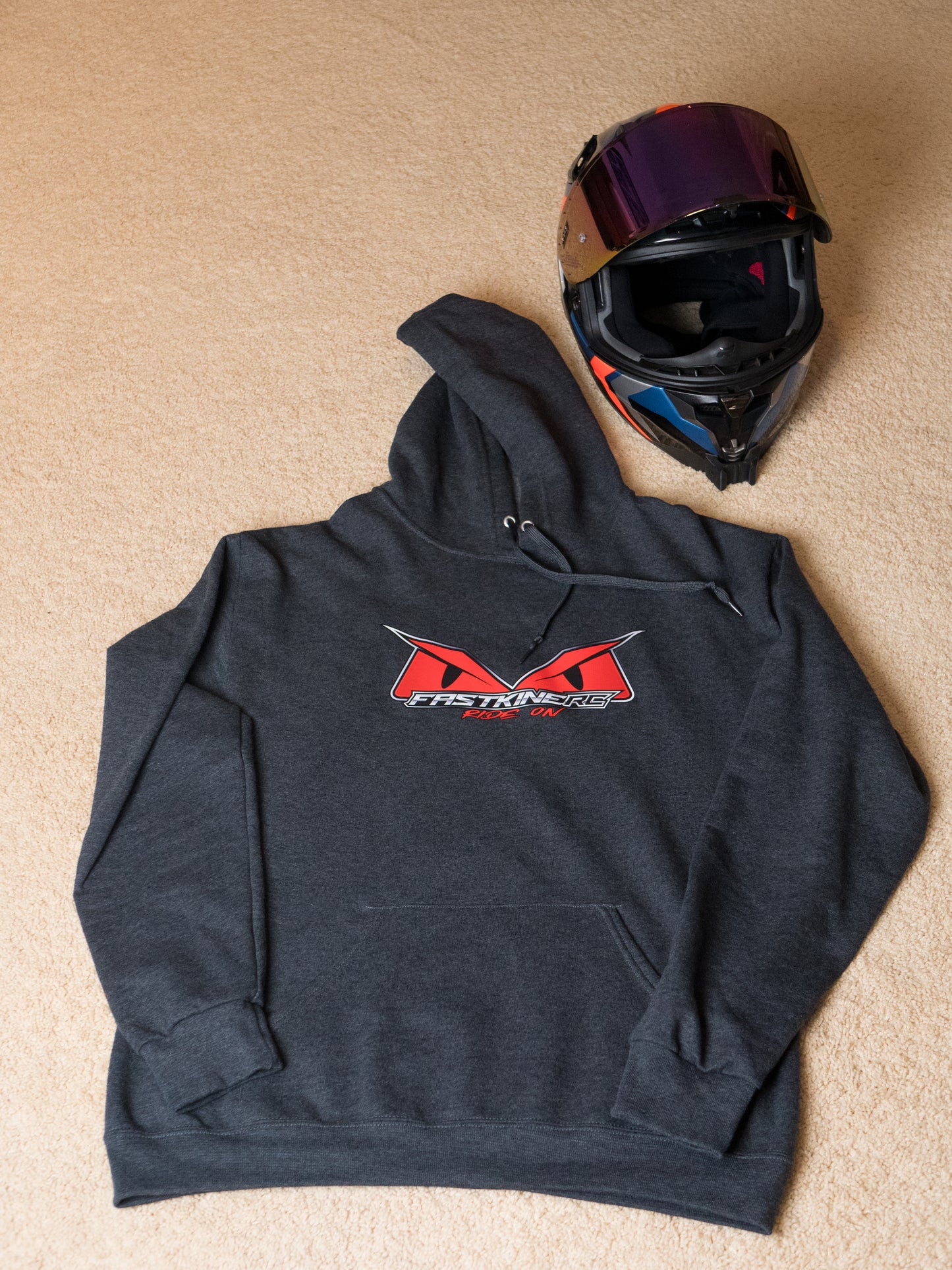 Unisex "Late to your mom's" Black Heather colored Fastkine hoodie