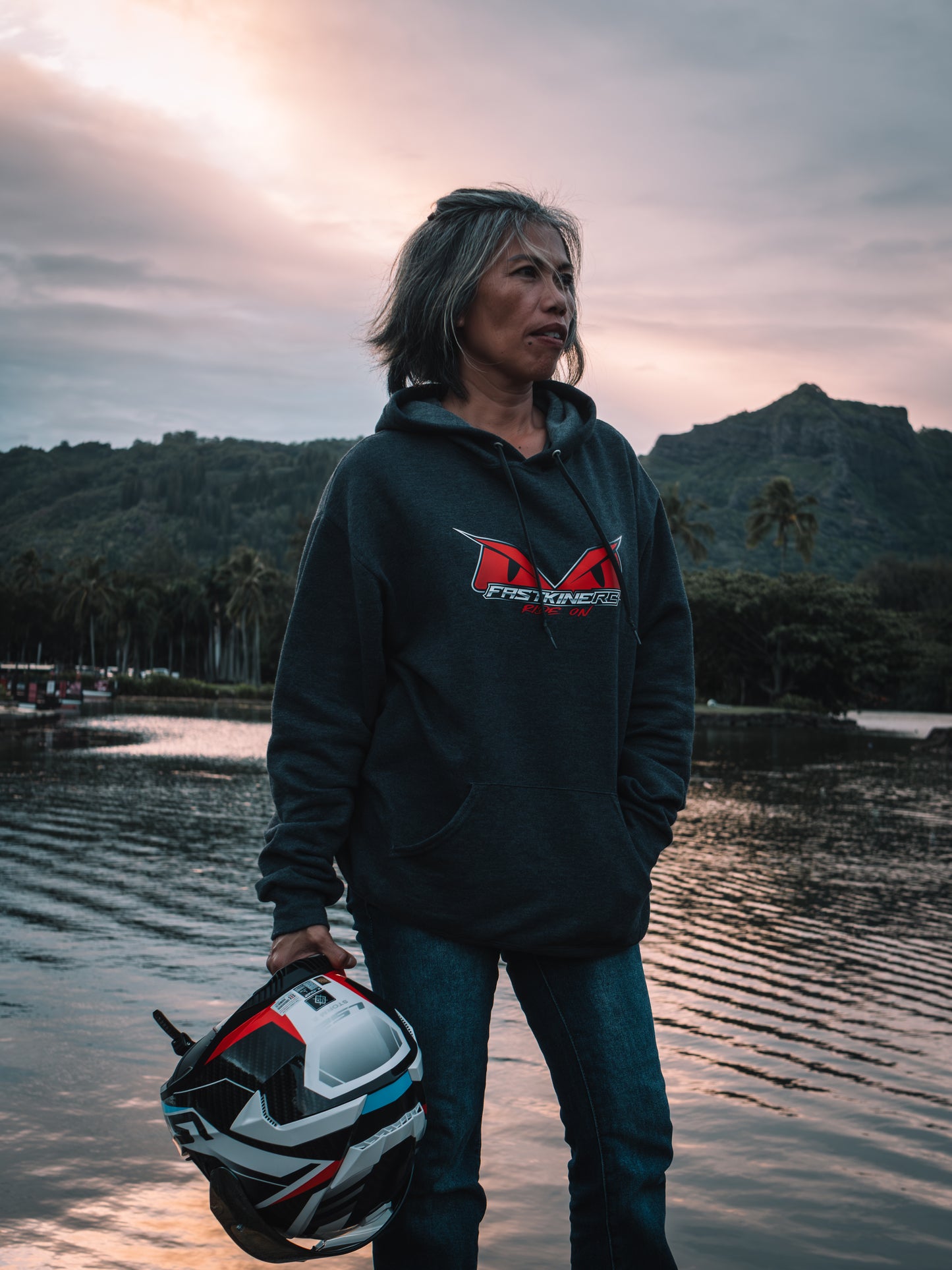 Unisex "Late to your mom's" Black Heather colored Fastkine hoodie